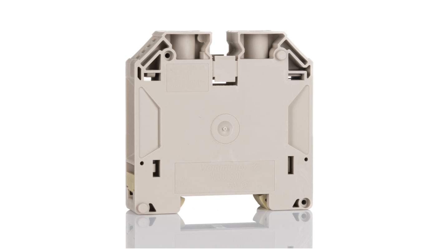 Weidmuller W Series Dark Beige Feed Through Terminal Block, 70mm², Single-Level, Screw Termination