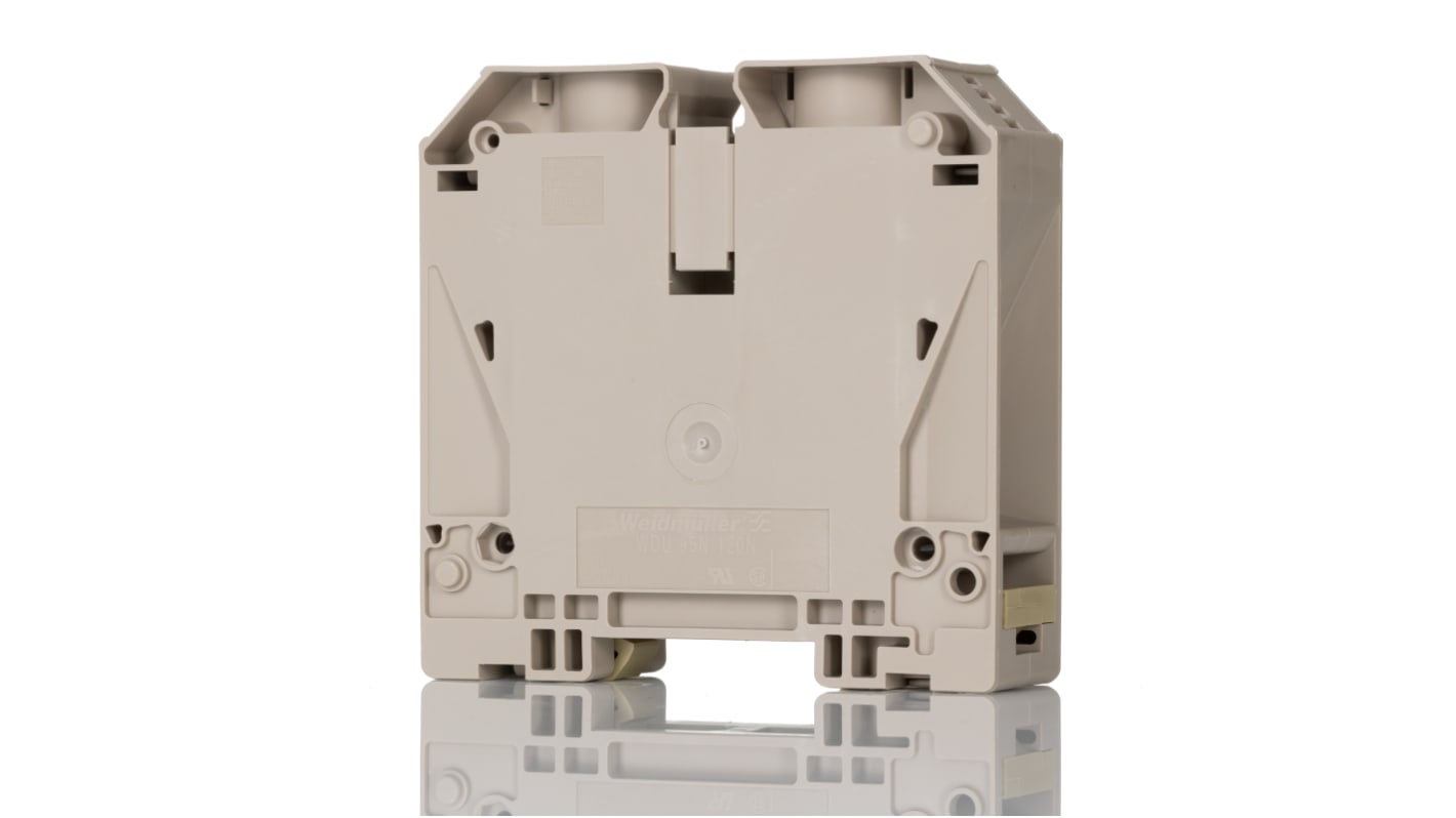 Weidmüller WDU Series Dark Beige Feed Through Terminal Block, 21.15mm², Single-Level, Screw Termination, ATEX, IECEx