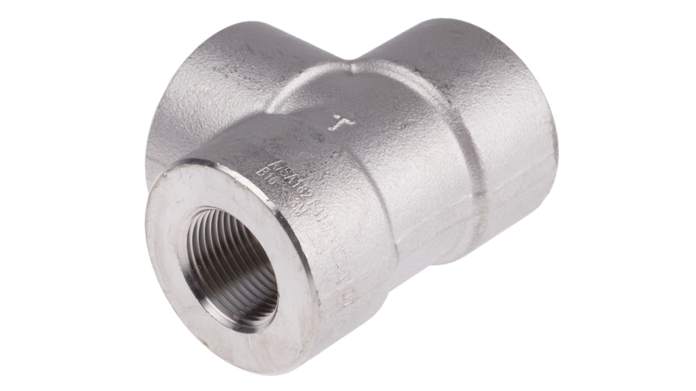 RS PRO Stainless Steel Pipe Fitting, Tee Circular Tee, Female G 3/4in x Female G 3/4in x Female G 3/4in