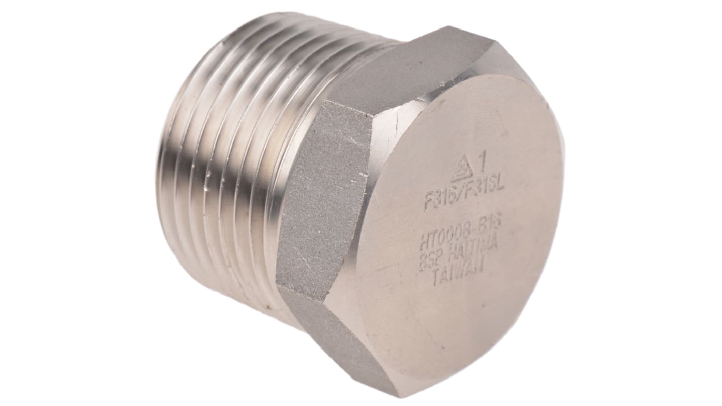 RS PRO Stainless Steel Pipe Fitting, Straight Hexagon Hexagon Plug, Male R 1in