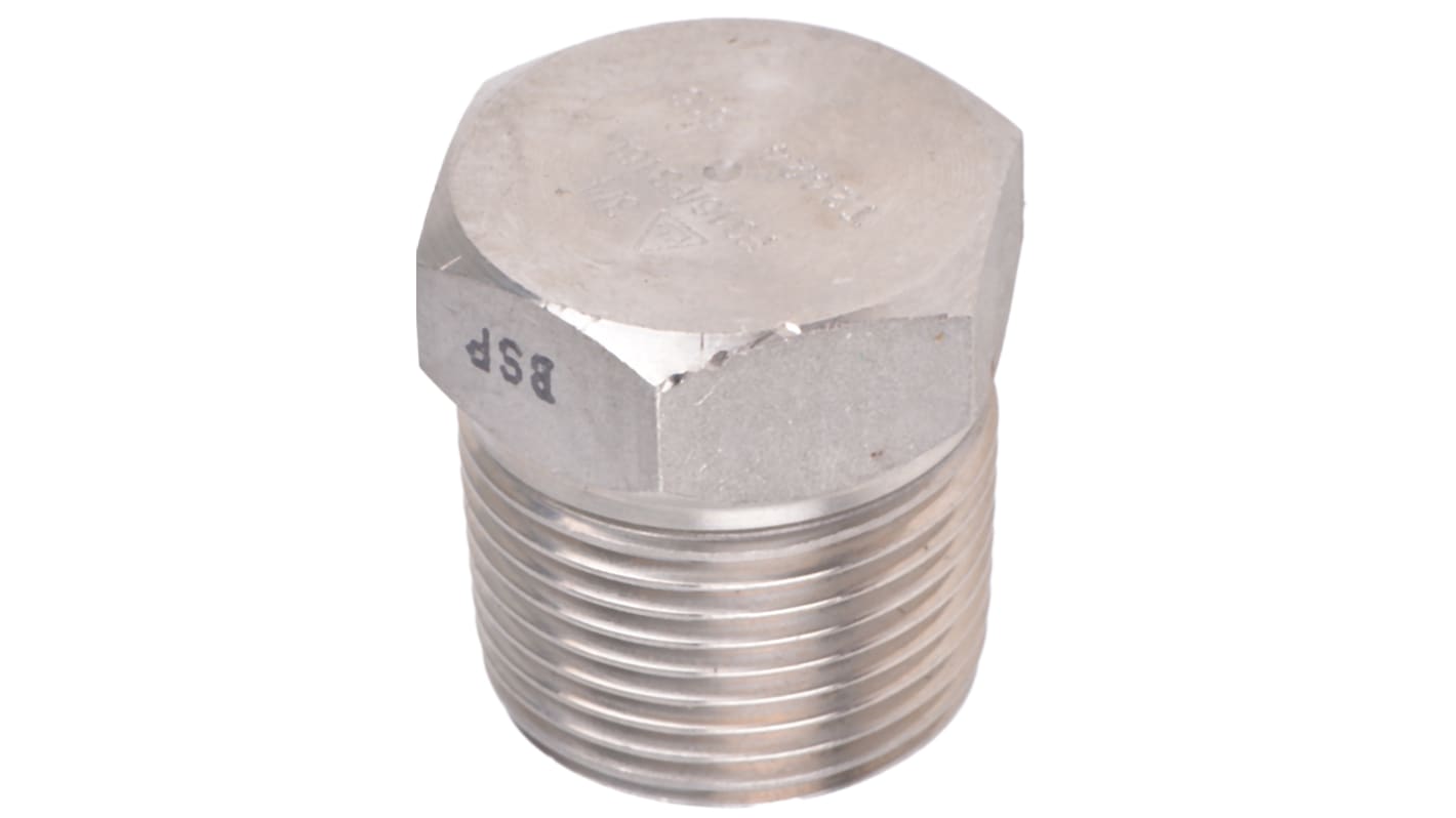 RS PRO Stainless Steel Pipe Fitting, Straight Hexagon Hexagon Plug, Male R 3/4in