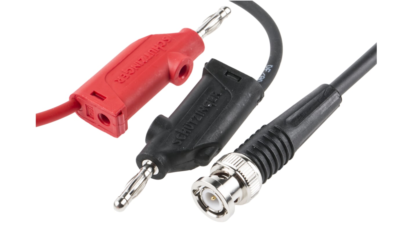 Cable de prueba BNC Schutzinger de color Negro, Rojo, Macho-Macho, 1m