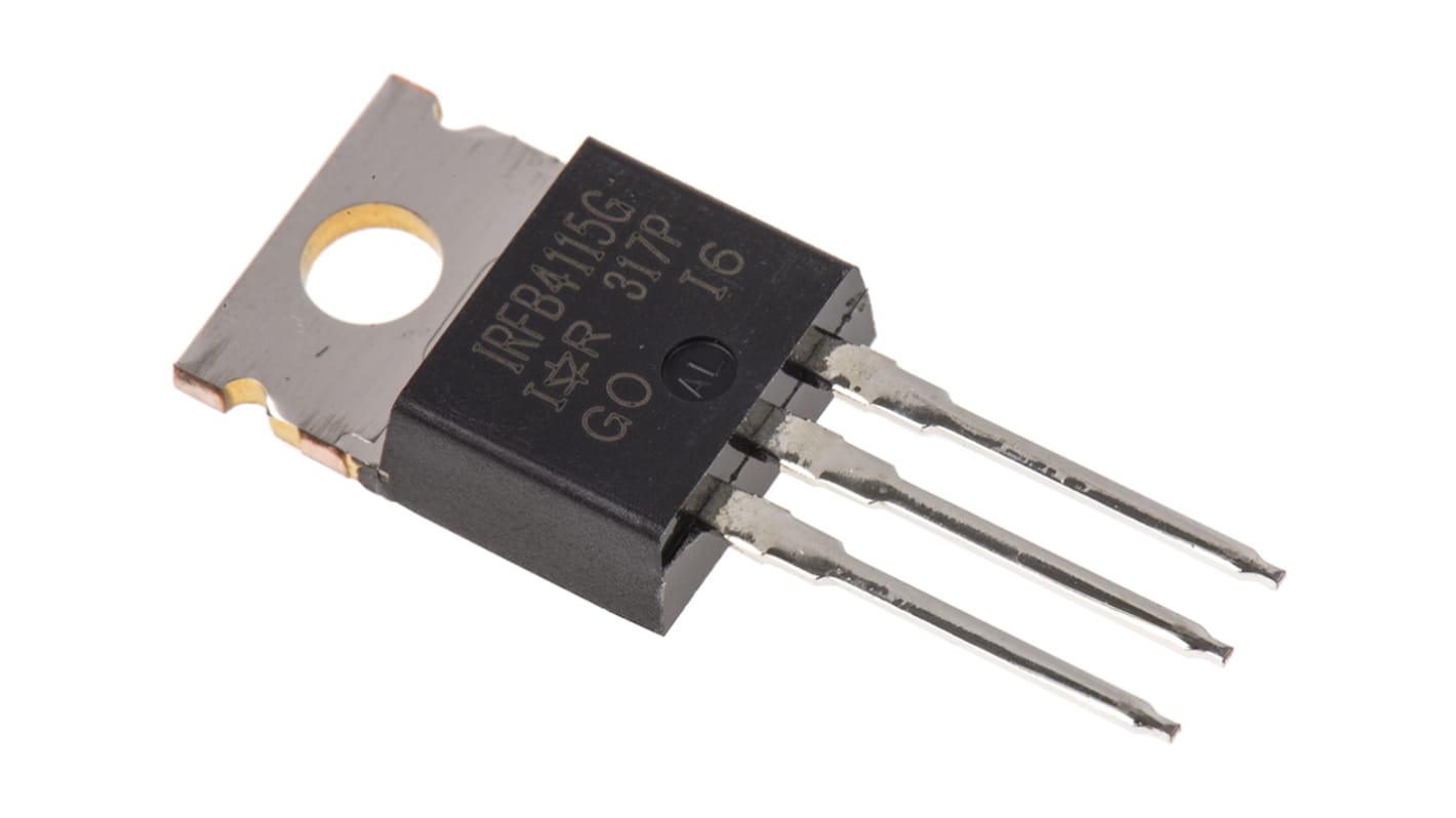 MOSFET Infineon IRFB4115GPBF, VDSS 150 V, ID 104 A, TO-220AB de 3 pines, config. Simple