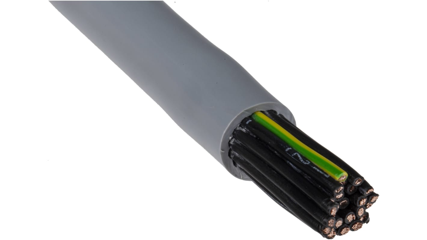 RS PRO Control Cable, 25 Cores, 1 mm², YY, Unscreened, 50m, Grey PVC Sheath, 17 AWG