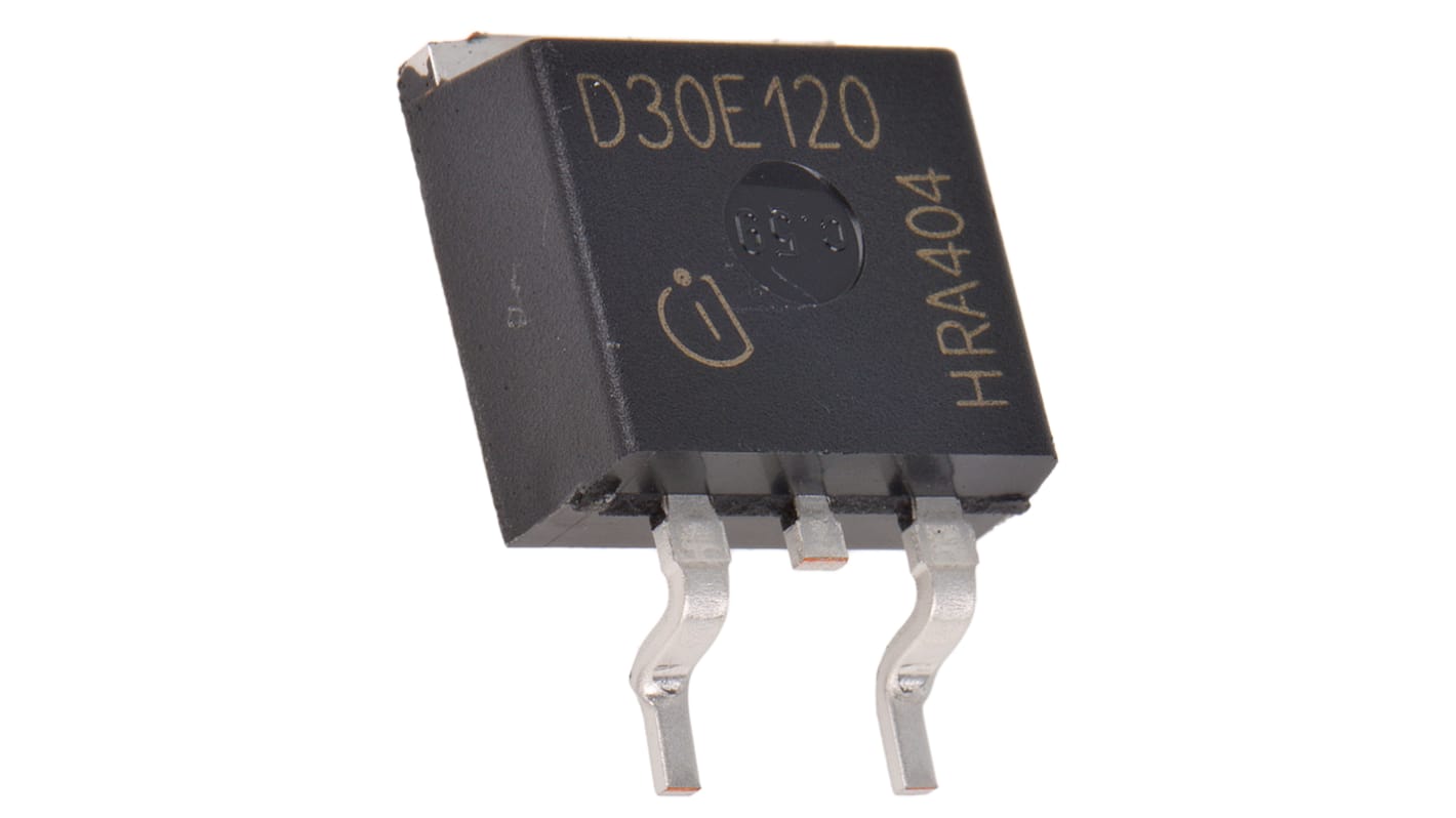 Infineon IDB30E120ATMA1 Dióda Szilícium átmenet, 3-tüskés, D2PAK (TO-263) 1.65V