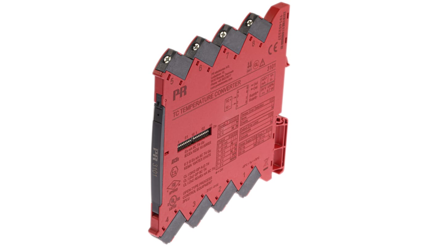 Przetwornik temperatury wy: Temperatura we: Prąd -25 → +70°C 16,8 → 31,2 V DC