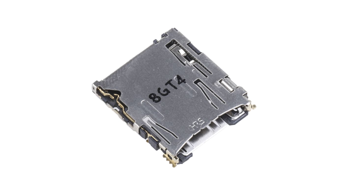 Hirose 8 Way Right Angle Micro SD Memory Card Connector With Solder Termination