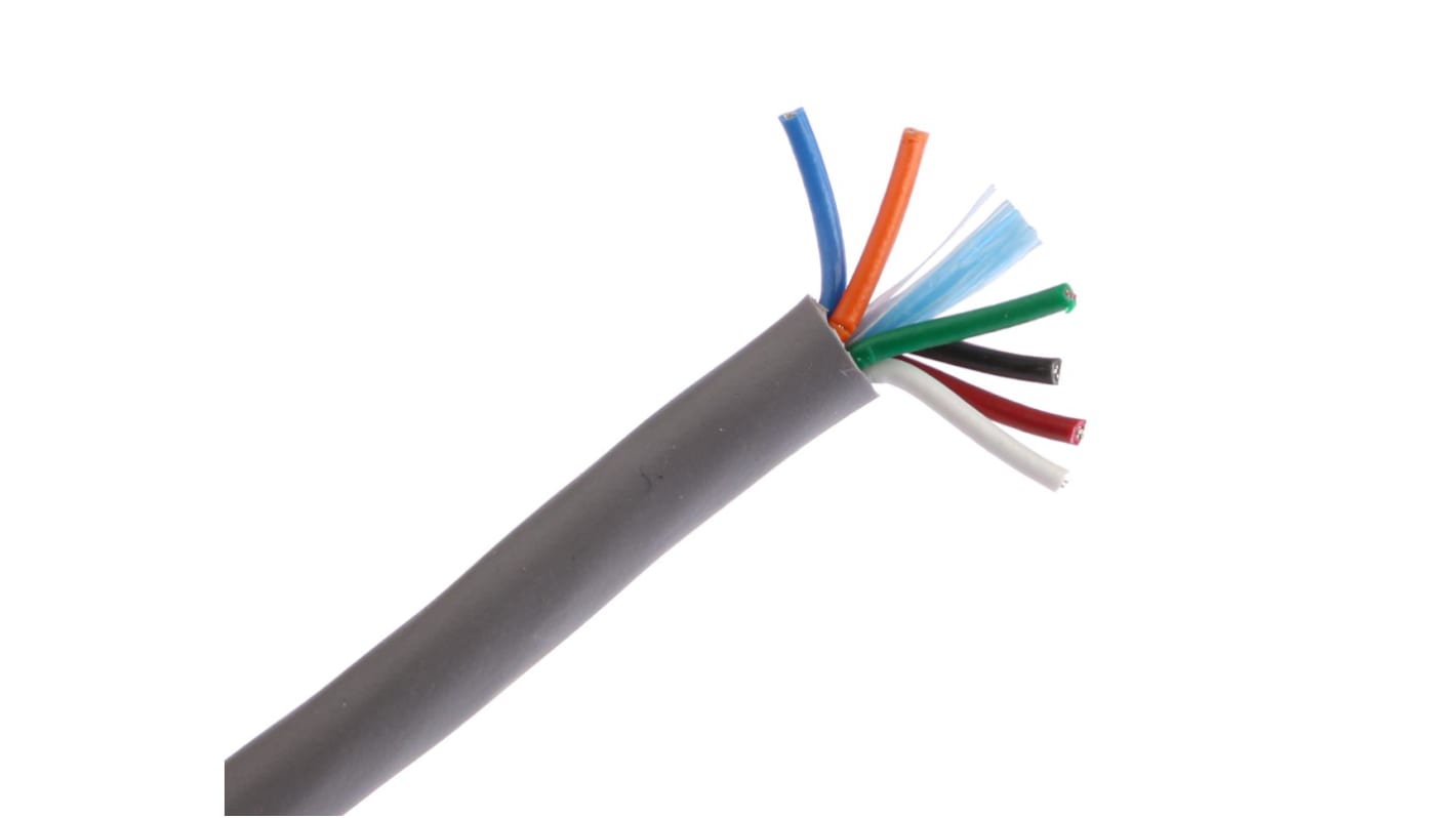 Câble de commande Alpha Wire Alpha Essentials Communication & Control 300 V, 6 x 0,35 mm², 22 AWG, gaine PVC Gris, , 30m