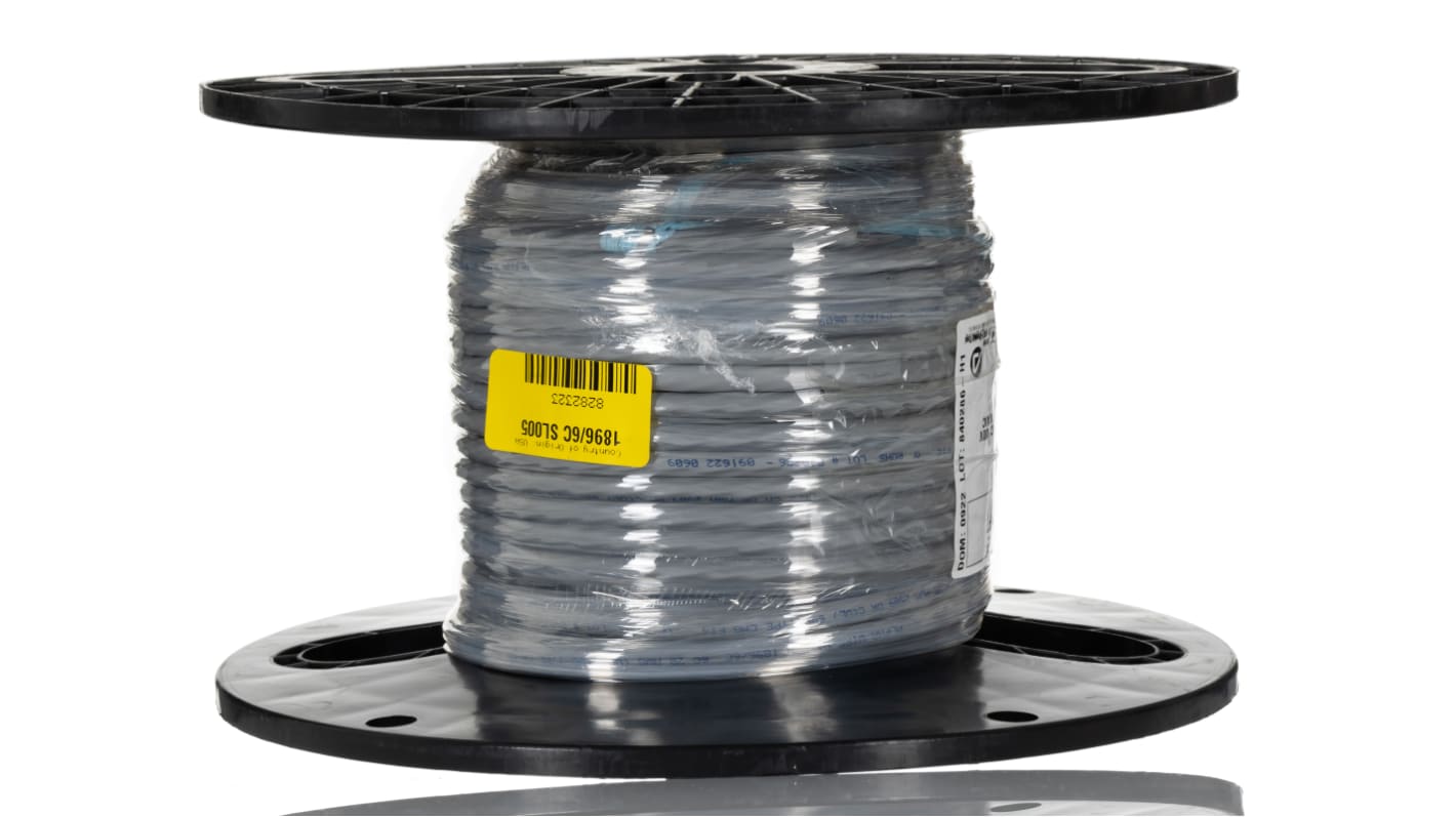 Câble de commande Alpha Wire Alpha Essentials Communication & Control 300 V, 6 x 0,56 mm², 20 AWG, gaine PVC Gris, 30m