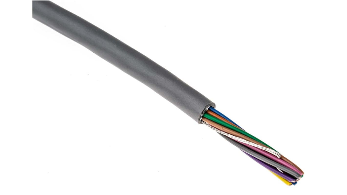 Cable de control apantallado Alpha Wire Alpha Essentials de 12 núcleos, 0,23 mm², Ø ext. 6.38mm, long. 30m, 300 V,