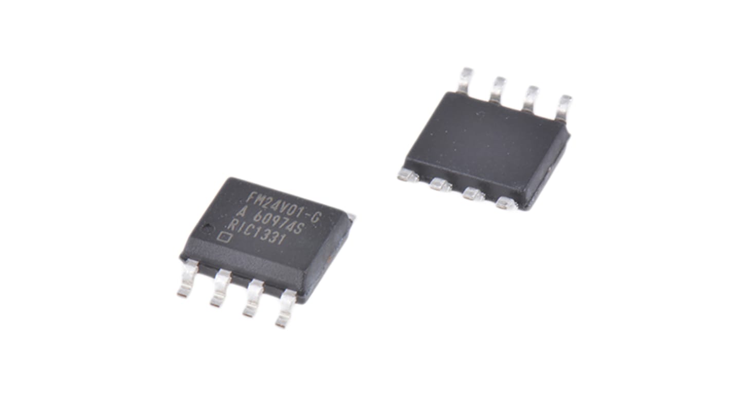 Memoria FRAM Cypress Semiconductor FM24V01-G, 8 pines, SOIC, Serie I2C, 128kbit, 16 x 8 bits, 2 V a 3,6 V