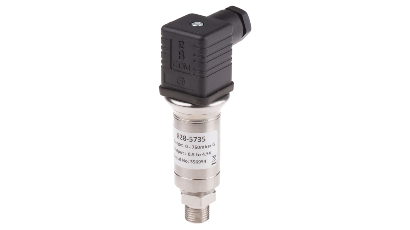 RS PRO Pressure Sensor, 0bar Min, 0.75bar Max, Voltage Output, Relative Reading