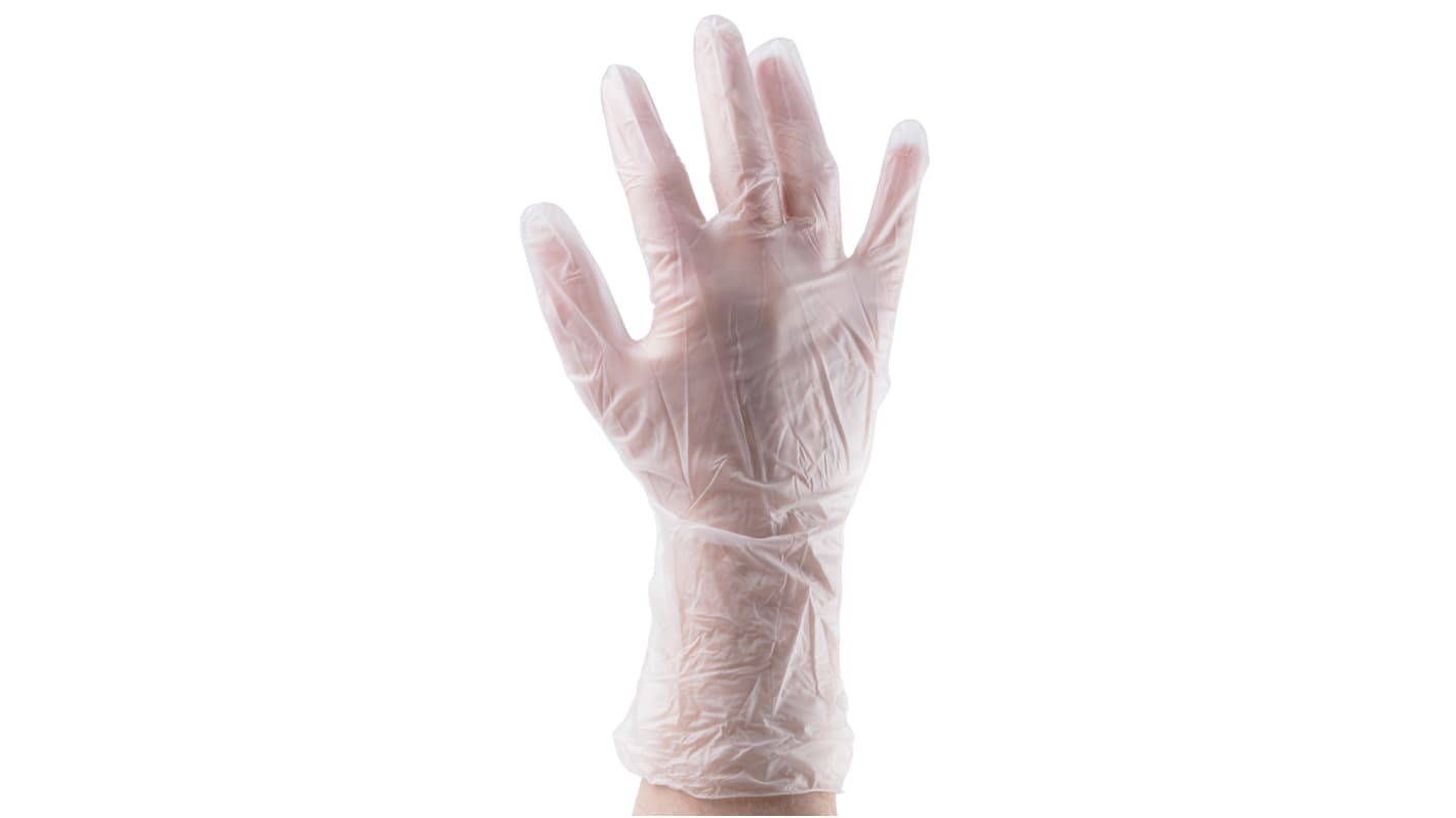 RS PRO Vinyl Disposable Gloves, Size 9, Large, 100 per Pack