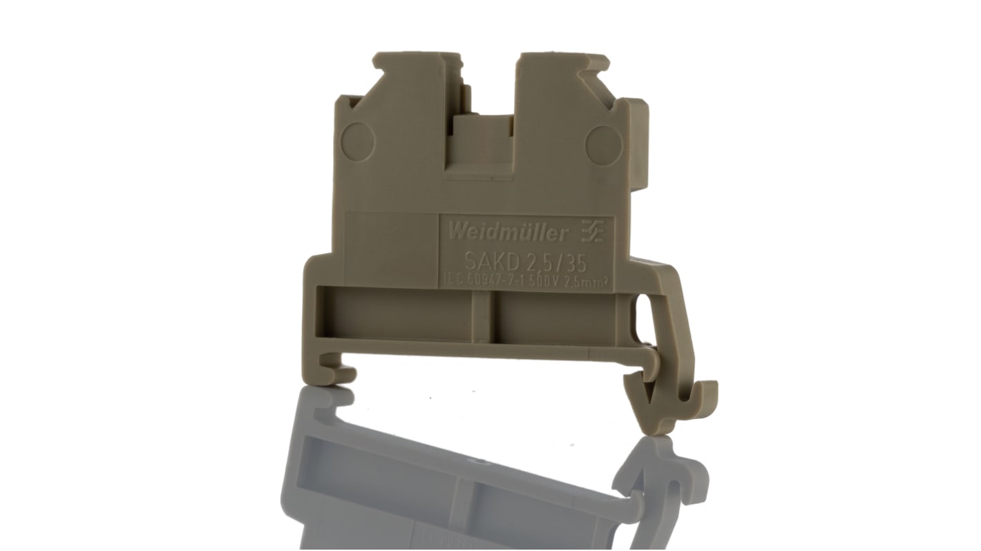 Weidmüller SAK Series Beige Feed Through Terminal Block, 2.5mm², Single-Level, Screw Termination