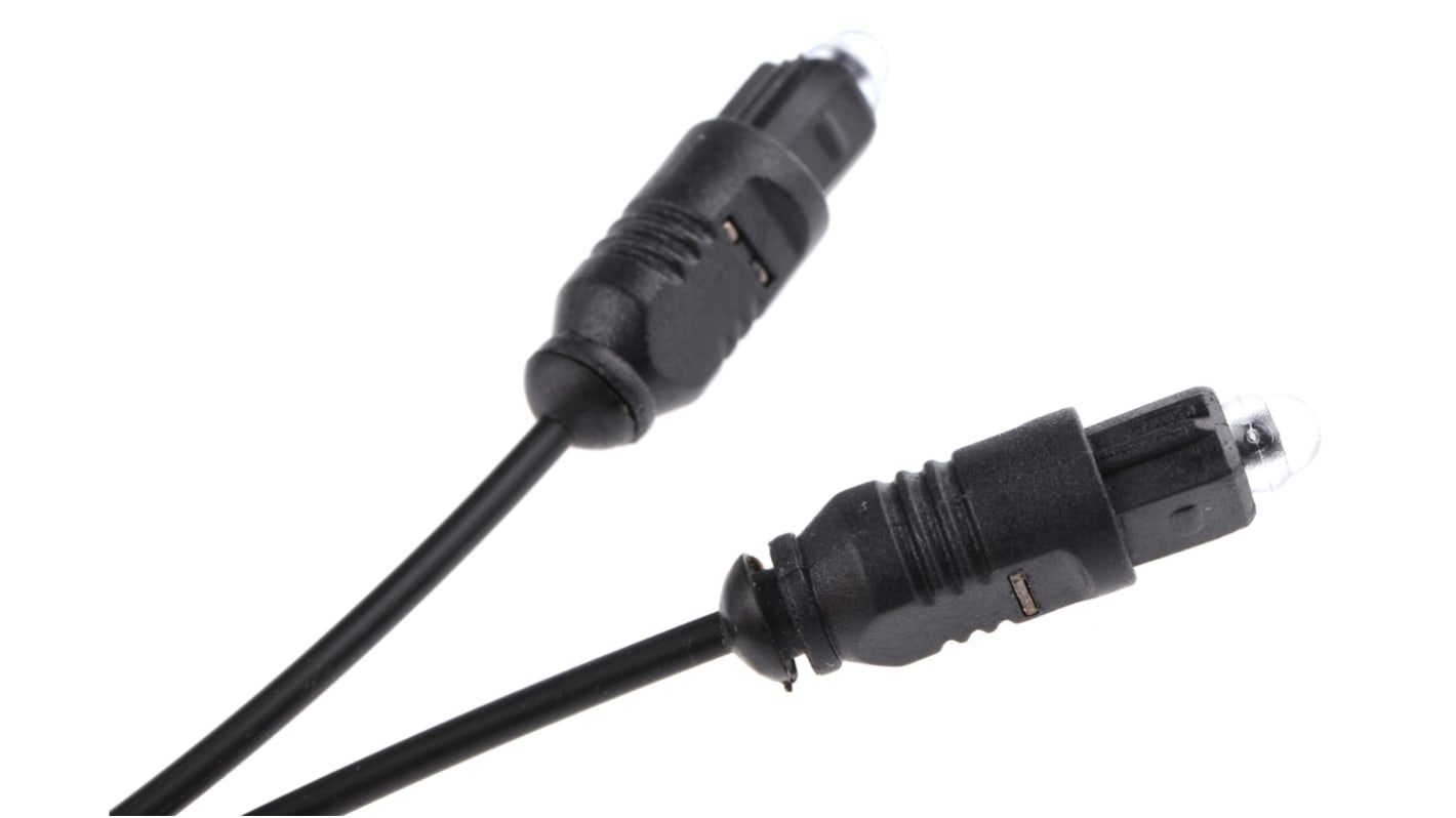 RS PRO Male TOSlink to Male TOSlink Optical Audio Cable, 1.5m