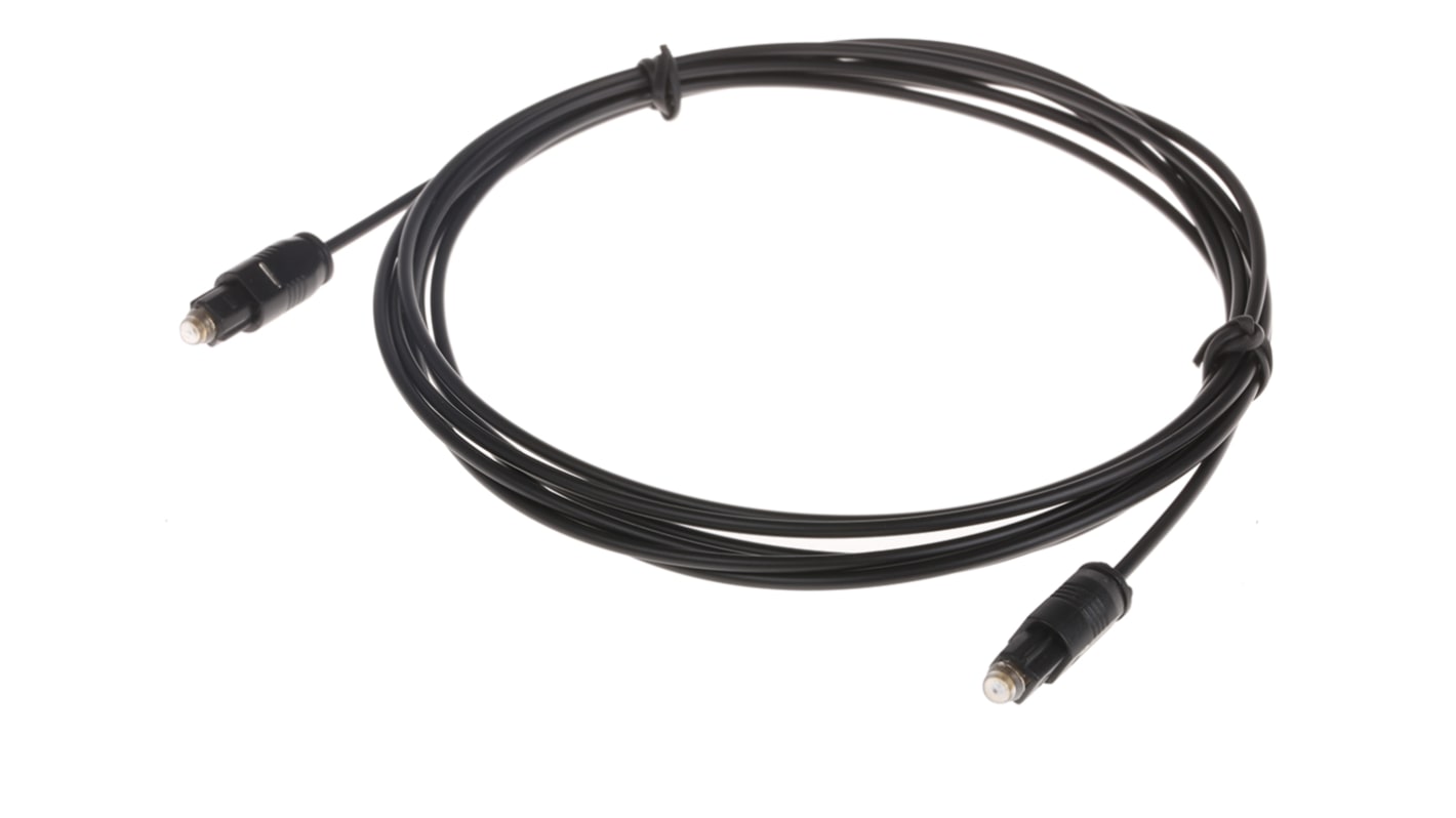 RS PRO Male TOSlink to Male TOSlink Optical Audio Cable, 2.5m