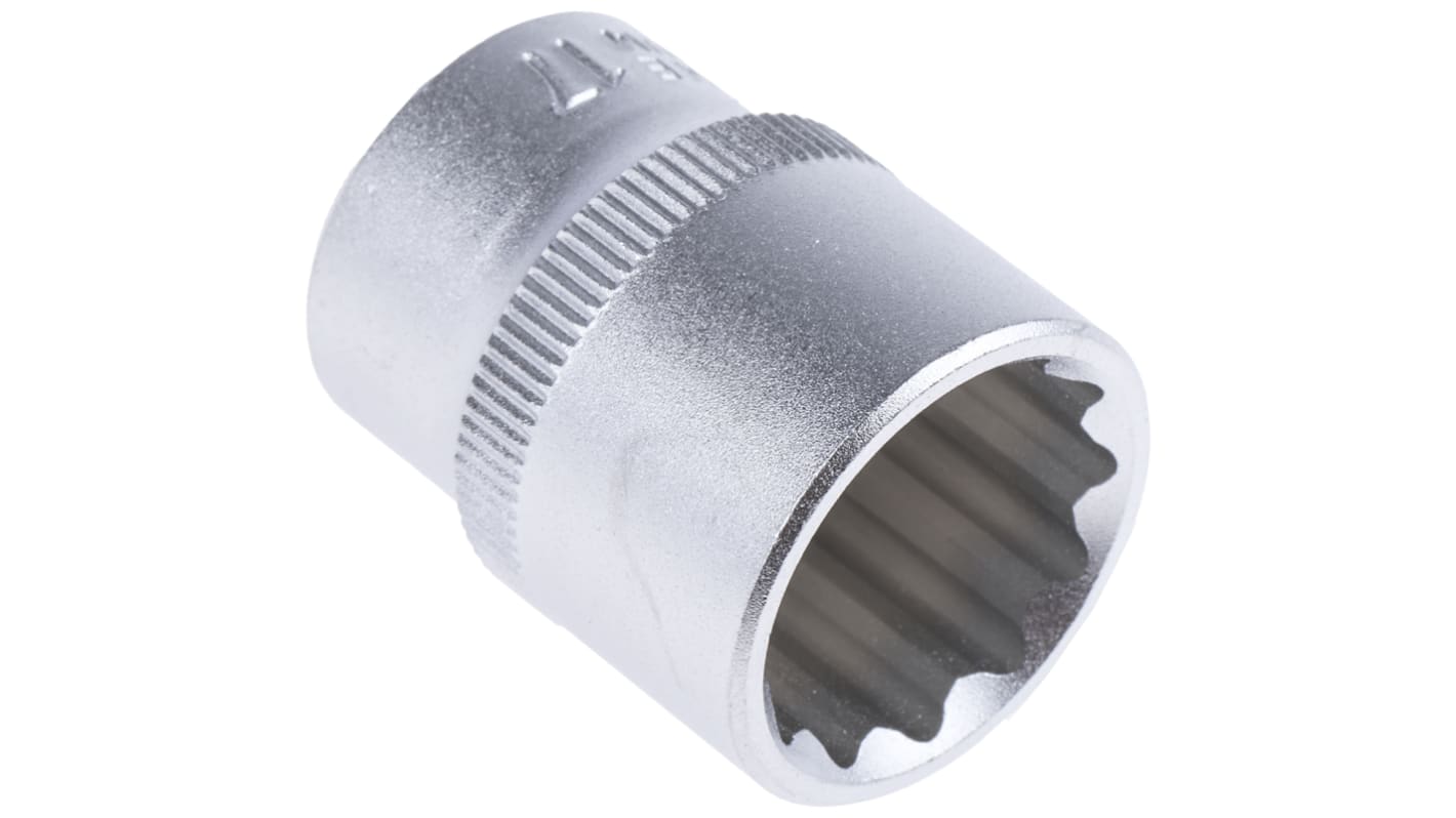 RS PRO 3/8 in Drive 17mm Standard Socket, 12 point