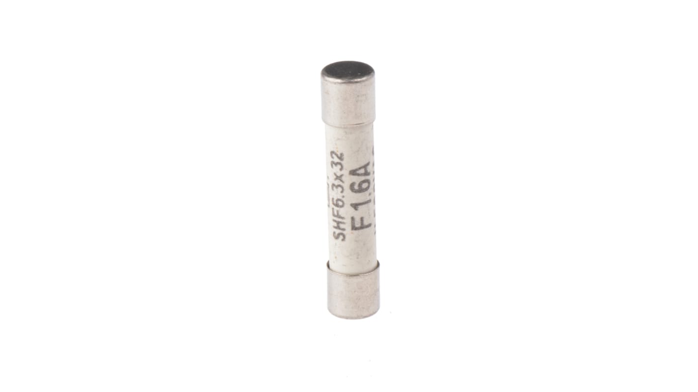 Schurter 1.6A F Ceramic Cartridge Fuse, 6.3 x 32mm