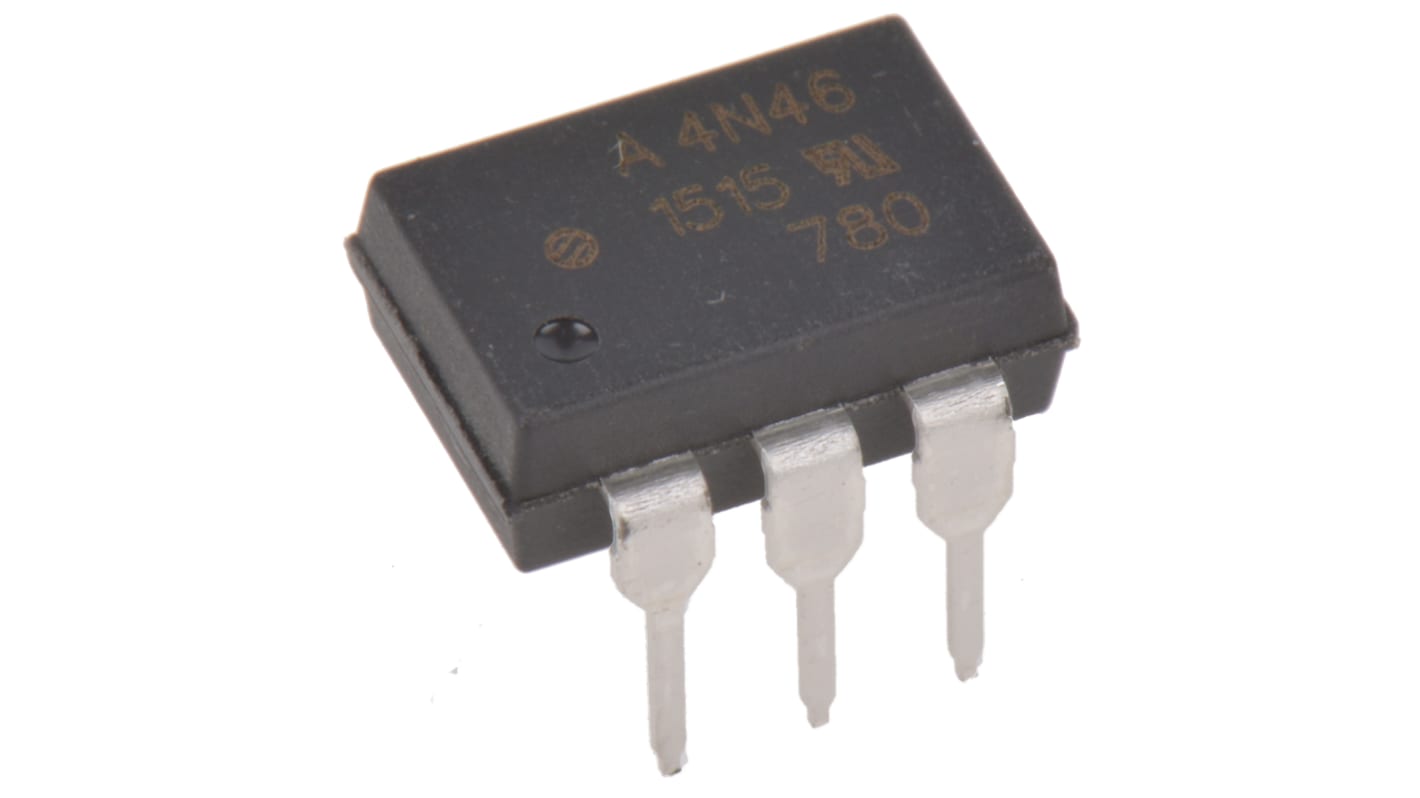 Optoacoplador Broadcom de 1 canal, Vf= 1.7V, Viso= 3,75 kVrms, IN. DC, OUT. Darlington, mont. pasante, encapsulado DIP,