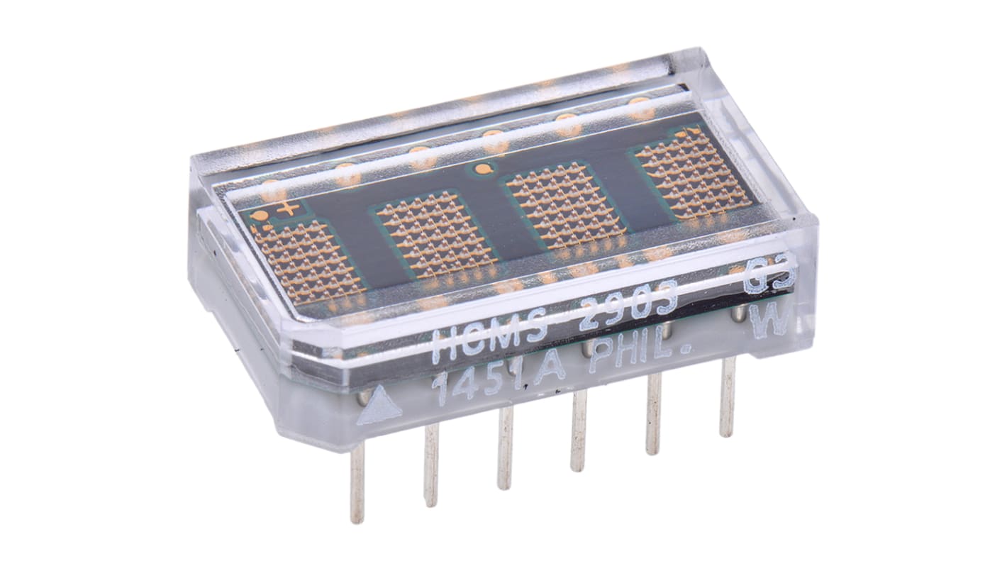 Afficheur LED 4 caractères Vert, Broadcom, HCMS-2903 5 x 7 574 nm | RS