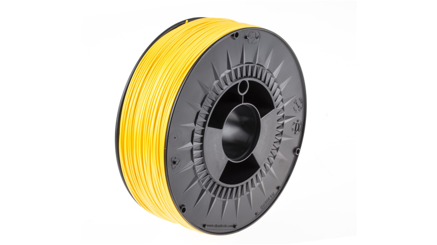 RS PRO 1.75mm Yellow ABS 3D Printer Filament, 1kg