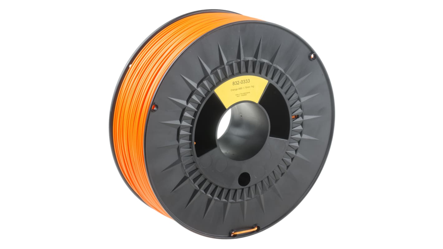 RS PRO ABS 3D-Drucker Filament zur Verwendung mit Gängige Desktop-3D-Drucker, Orange, 1.75mm, FDM, 1kg