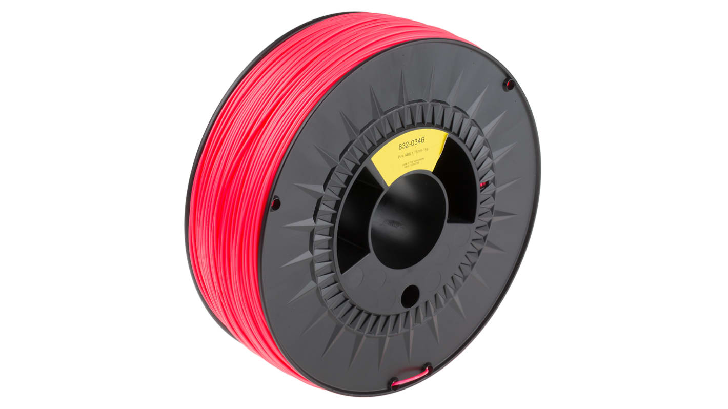 Filament pour imprimante 3D RS PRO, ABS, Ø 1.75mm, Rose, 1kg, FDM