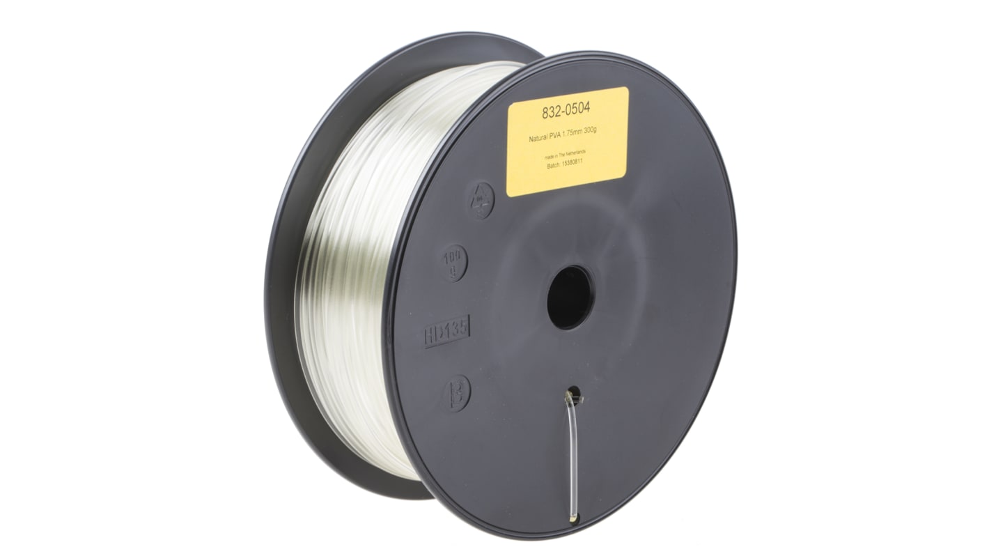 Filament pour imprimante 3D RS PRO, Support PVA, Ø 1.75mm, Naturel, 300g, FDM