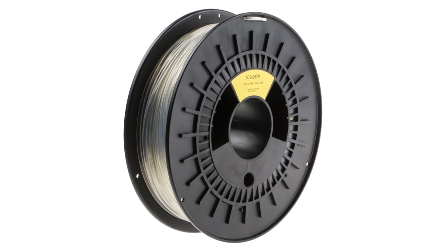 Filament pour imprimante 3D RS PRO, M-ABS, Ø 2.85mm, Transparent, 500g, FDM