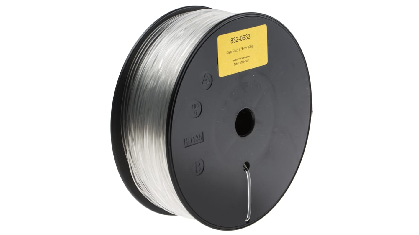 Filament pour imprimante 3D RS PRO, GLASSBEND, Ø 1.75mm, Transparent, 300g, FDM