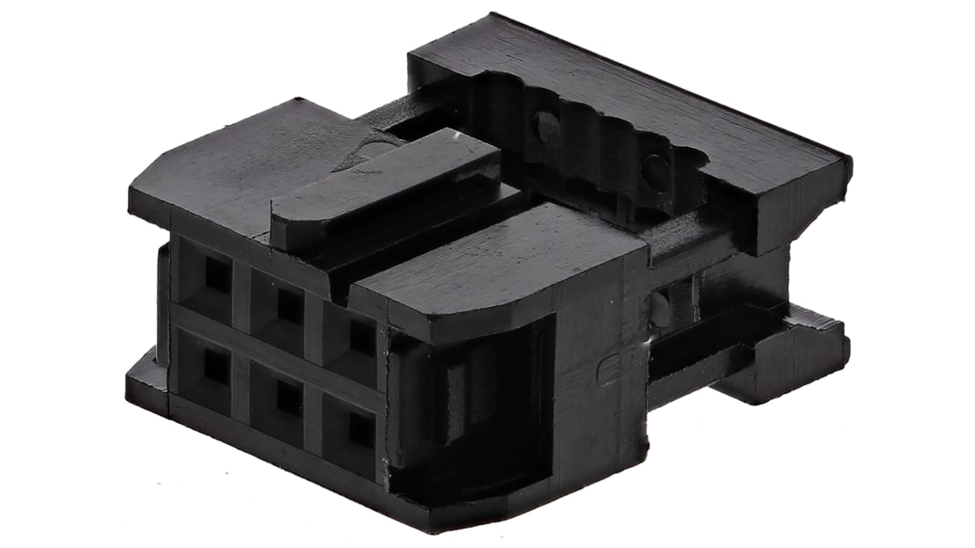 Amphenol, T812, IDC-stik, Retvinklet, 6-Polet Hun, 2 Rækker, Pitch: 2.54mm, Kabelmontering