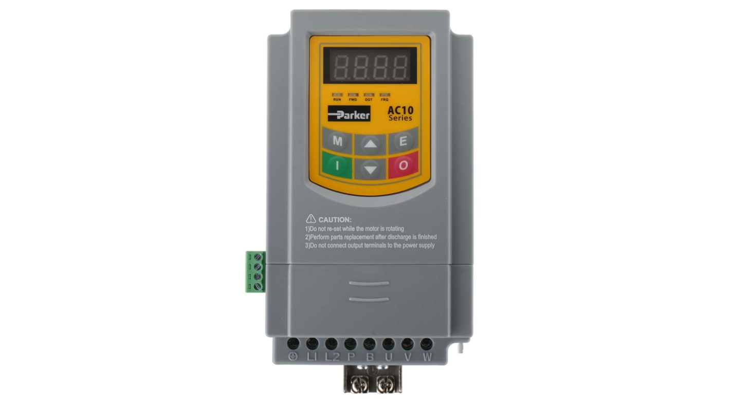 Przekształtnik częstotliwości 0,37 kW 1-fazowy 230 V AC 6,1 A 0.5 → 590Hz AC10 ModBus RS485 Silniki AC