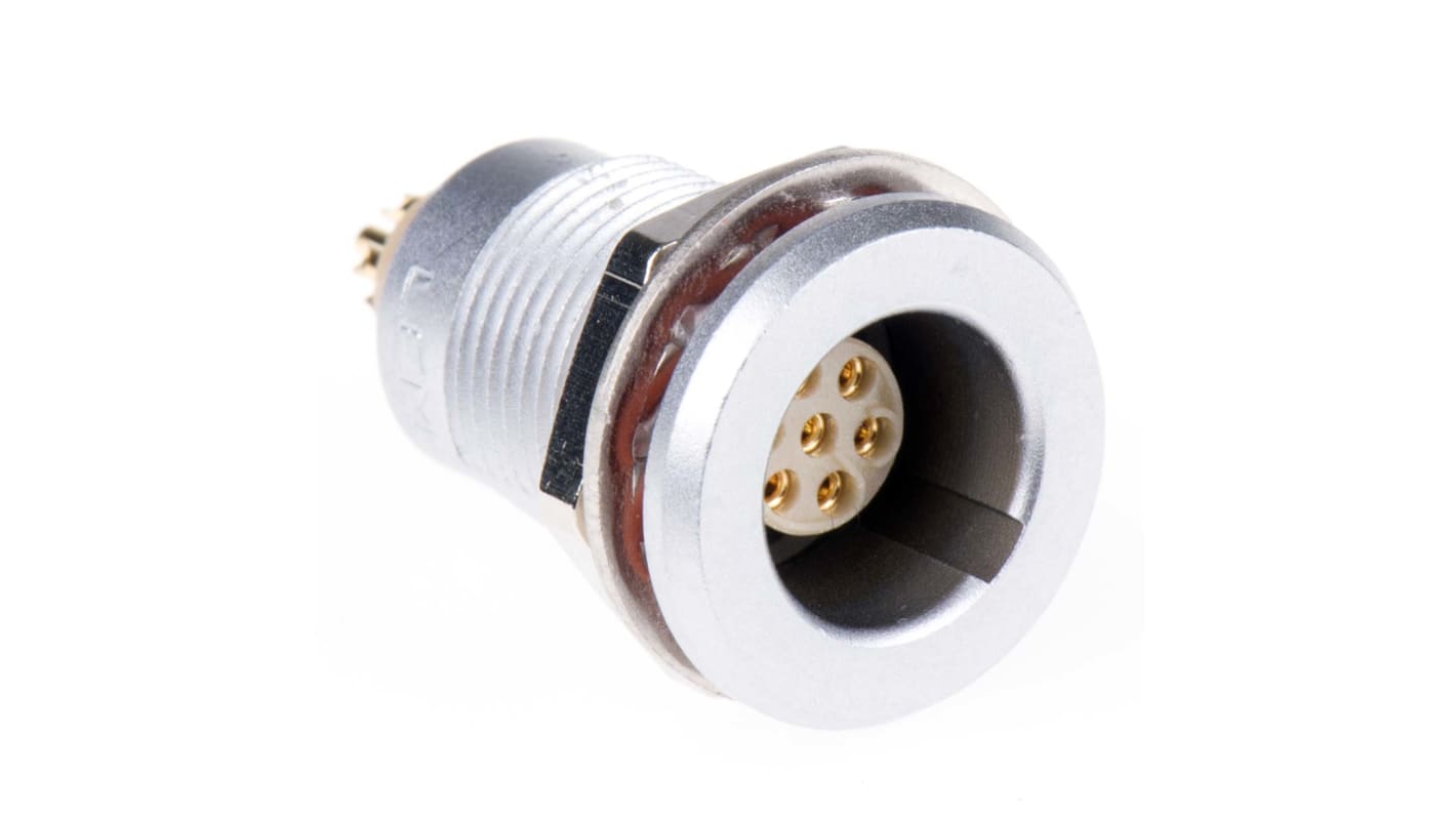 Lemo Circular Connector, 7 Contacts, Panel Mount, Socket, Male, IP68, 0T Series