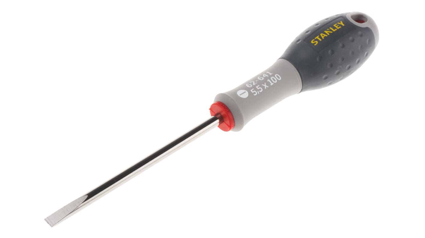 Stanley Slotted Screwdriver, 5.5 mm Tip, 100 mm Blade, 100 mm Overall