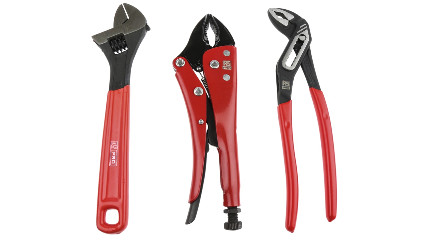 RS PRO 3-Piece Plier Set, 250 mm Overall