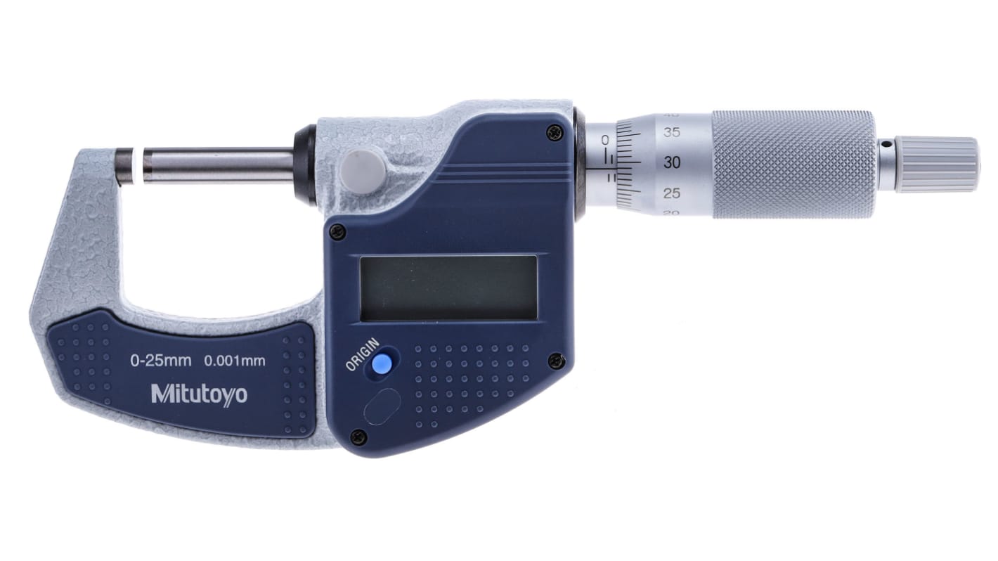 Mitutoyo Digital Mikrometer Außen-Messschraube Metrisch, 0mm bis 25mm / ±2 μm, DKD/DAkkS-kalibriert