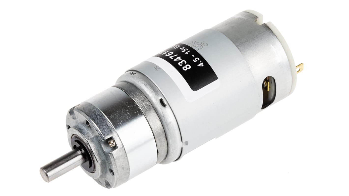 RS PRO Brushed Geared DC Geared Motor, 12.8 W, 12 V dc, 8 Ncm, 1354 rpm, 6mm Shaft Diameter