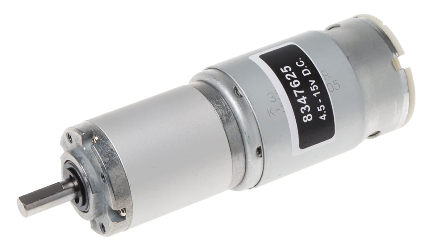 RS PRO Bürsten-Getriebemotor bis 1,2 Nm, 12 V dc / 12,8 W, Wellen-Ø 6mm, 37 (Dia.)mm x 97.5mm