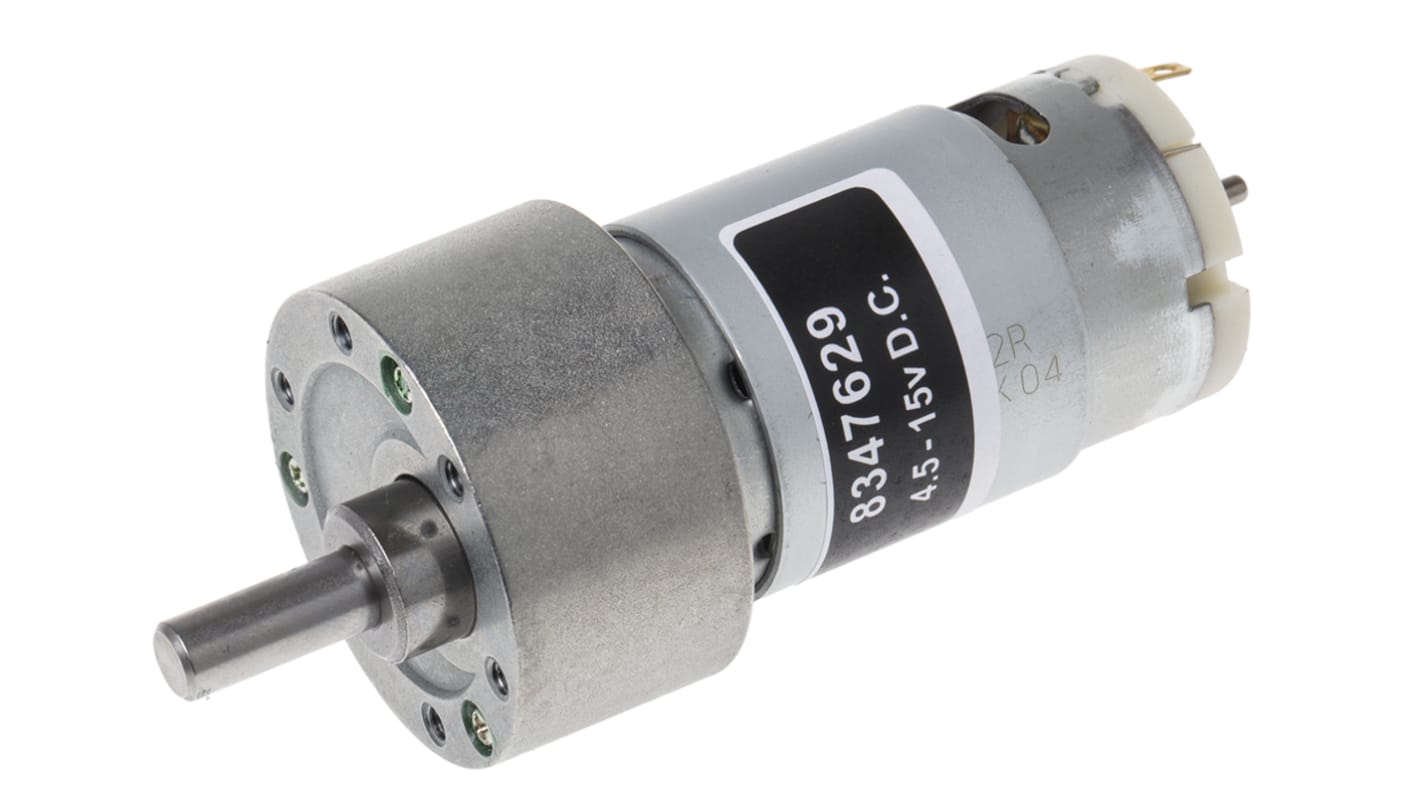 RS PRO Brushed Geared DC Geared Motor, 7 W, 12 V dc, 10 Ncm, 992 rpm, 6mm Shaft Diameter