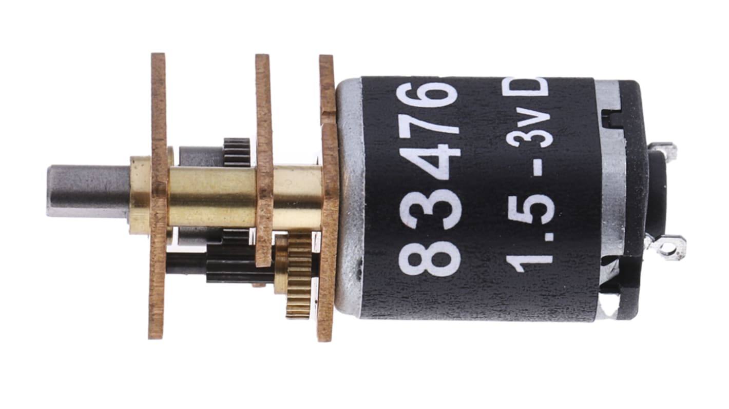 RS PRO Bürsten-Getriebemotor bis 4 mNm, 3 V dc / 0,58 W, , Wellen-Ø 3mm, 12mm x 24.25mm