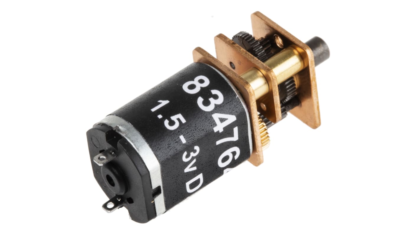 RS PRO Brushed Geared DC Geared Motor, 0.58 W, 3 V dc, 3 Ncm, 137 rpm, 3mm Shaft Diameter