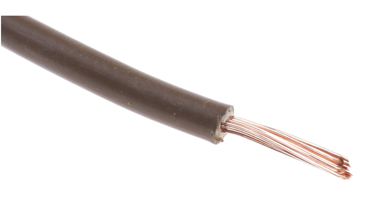 Fils de câblage RS PRO, 0,75 mm², Marron, 18 AWG, 100m, 500 V