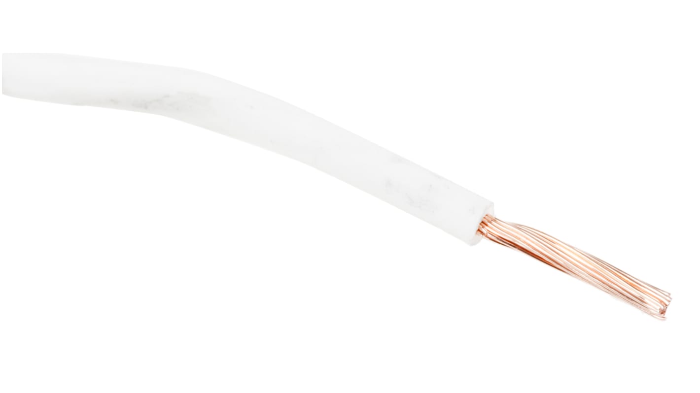 RS PRO White 1.5 mm² Hook Up Wire, 15 AWG, 100m, Polyolefin Cross-linked EI5, Type EI 5 to EN 50363-5 Insulation