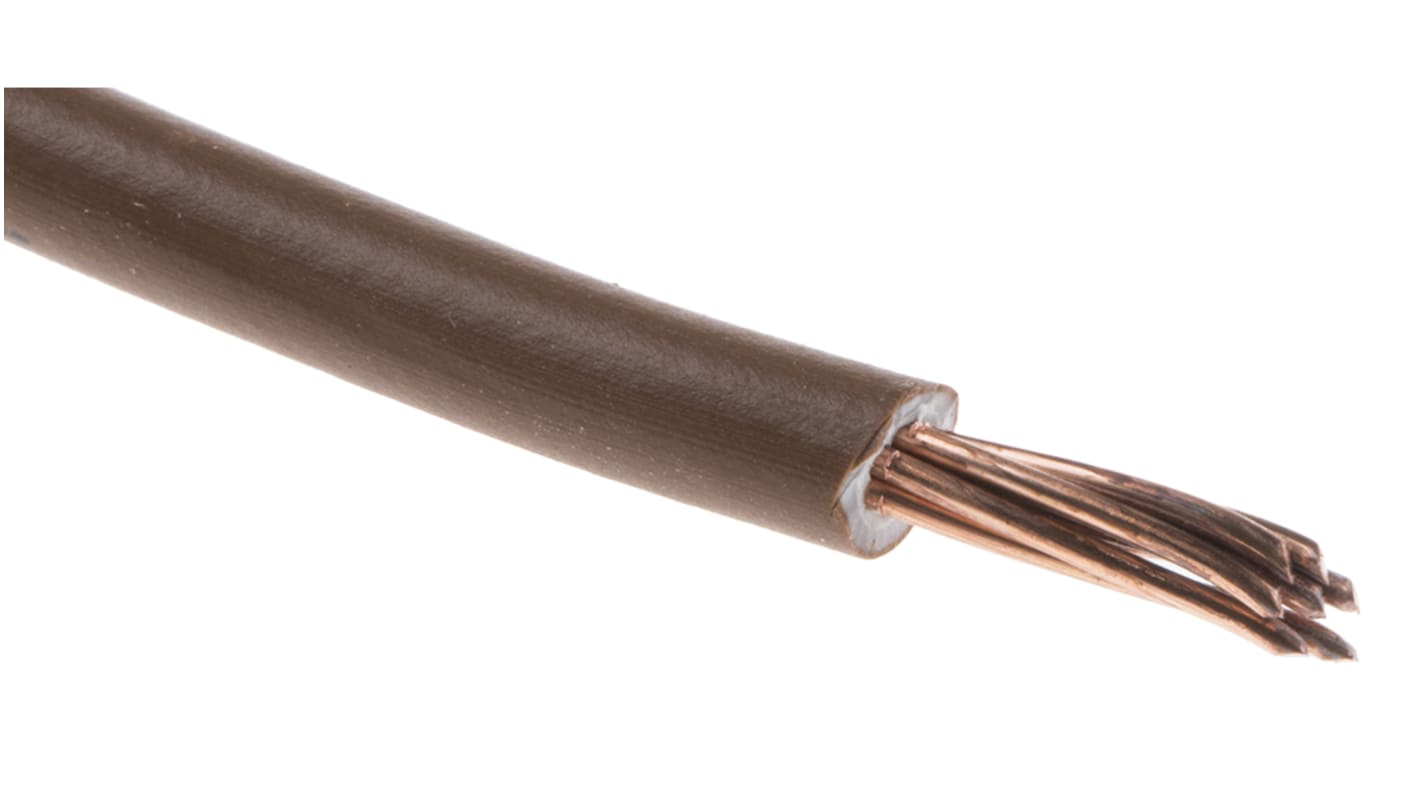 Fils de câblage RS PRO, 2,5 mm², Marron, 14 AWG, 100m, 450/750 V