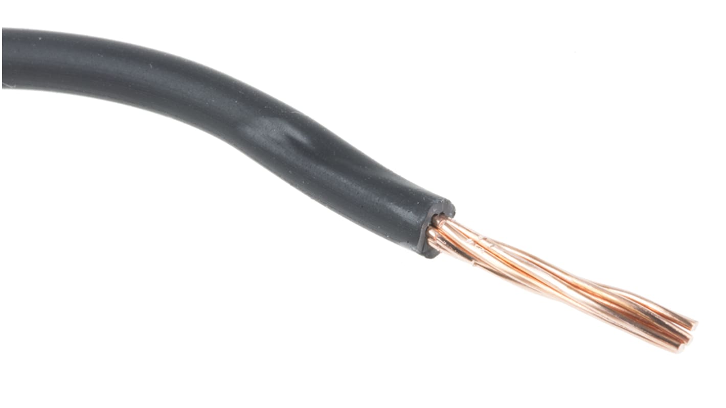 RS PRO H07Z-R Einzeladerleitung 1,5 mm², 16 AWG² 100m Schwarz Kreuzvernetztes EI5-Polyolefin, Typ EL 5 gemäß EN 50363-5