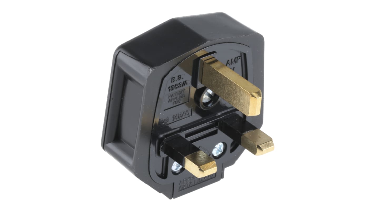 MK Electric UK Mains Plug, 13A, Cable Mount, 250 V ac
