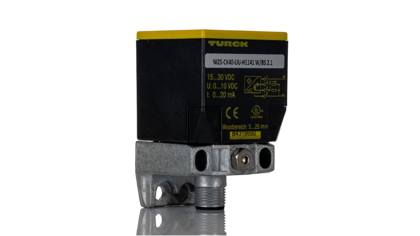 Turck Inductive Block-Style Proximity Sensor, 25 mm Detection, Analogue Output, 15 → 30 V dc, IP67