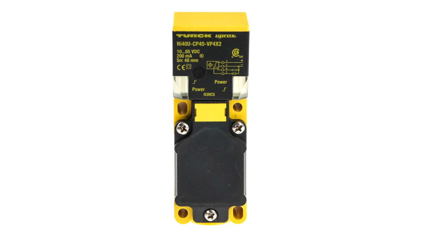 NI40UCP40VP4X2 Turck Inductive BlockStyle Proximity Sensor, 40 mm