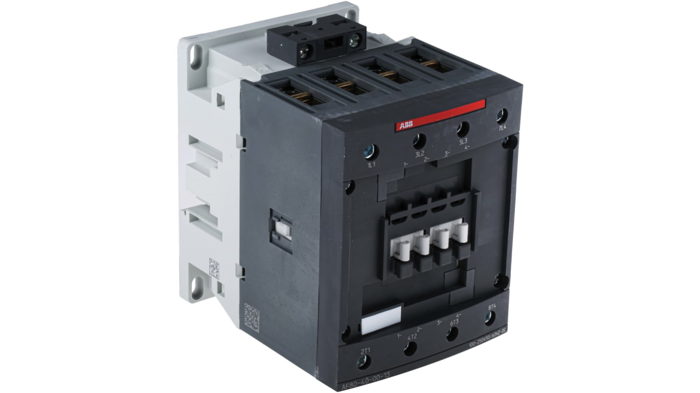 ABB AF Series Contactor, 230 V ac Coil, 4-Pole, 125 A, 37 kW, 4NO, 690 V ac