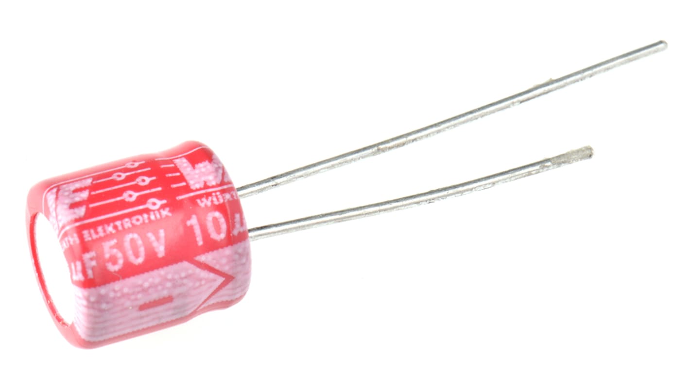 Wurth Elektronik 10μF Through Hole Polymer Capacitor, 50V dc